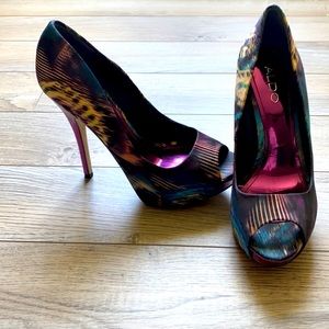 Aldo animal print colorful pumps